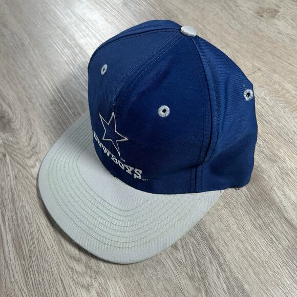 Vintage 90s Dallas Cowboys Hat Snapback NFL Football Logo‎ 7 Blue Gray Cap - Picture 9 of 9